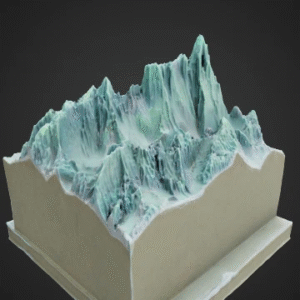 Crystal-Covered Alien Mountain Range